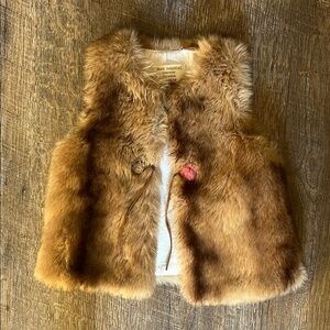 Zara Faux Fur Vest in Brown